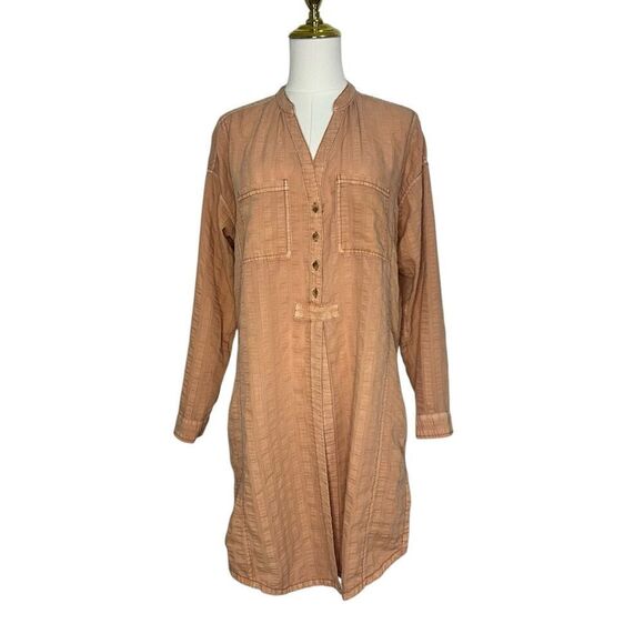 Anthropologie PILCRO Women’s XS Seersucker Tunic Top Orange Oversized - Picture 4 of 9